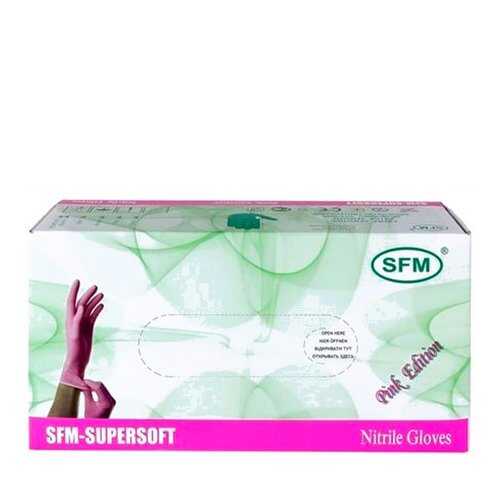 Перчатки нитриловые нестерильные SFM Hospital Products SUPERSOFT L розовые 100 пар в Неофарм