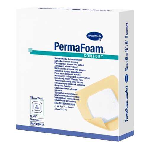 PermaFoam Comfort ПемаФом Комфорт губчатая адгезивная повязка 15 x 15 см в Неофарм