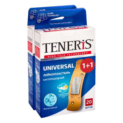 Пластыри TENERIS UNIVERSAL бактерицидные с ионами серебра 20+20 шт. в Неофарм