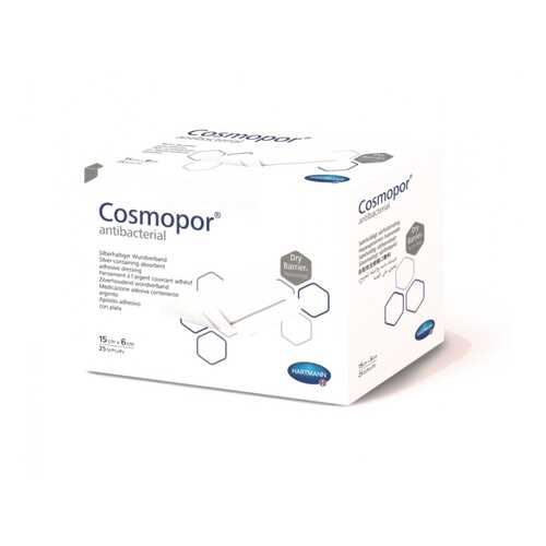 Повязка Cosmopor Antibacterial послеоперационная самоклеящаяся с серебром 15 х 6 см 25 шт. в Неофарм