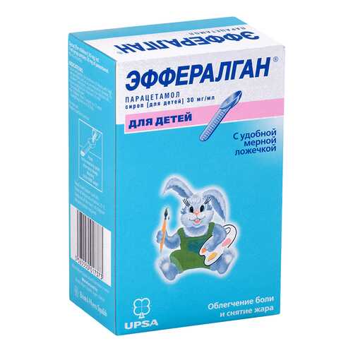 Эффералган сироп 30 мг/мл флакон 90 мл с мерной ложкой в Неофарм