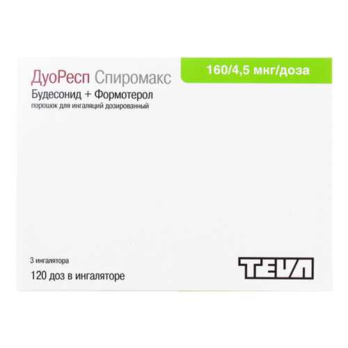 ДуоРесп Спиромакс порошок д/ингал.доз.160мкг+4,5 мкг/доза бал.120доз №3 в Неофарм