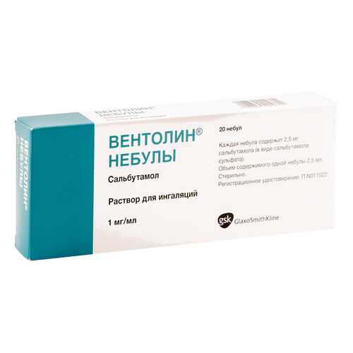 Вентолин Небулы раствор 1 мг/мл 20 шт. в Неофарм