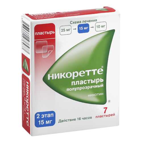 Никоретте пластырь 15 мг/16 ч полупрозрачная 7 шт. в Неофарм