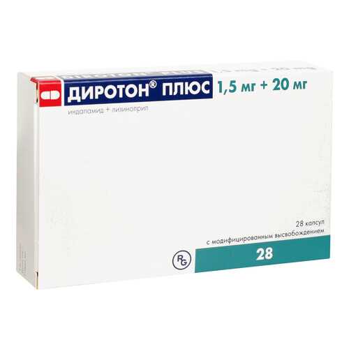 Диротон Плюс капсулы с модиф.высвоб.1,5 мг+20 мг №28 в Неофарм