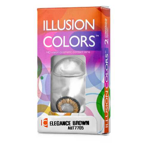 Контактные линзы ILLUSION colors Elegance 2 линзы -2.0D brown карий в Неофарм