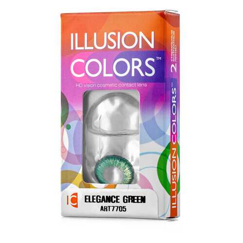 Контактные линзы ILLUSION colors Elegance 2 линзы -2.0D green зеленый в Неофарм