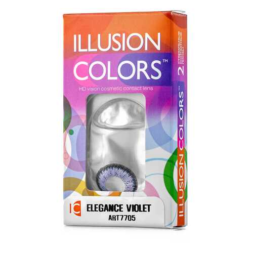 Контактные линзы ILLUSION colors Elegance 2 линзы -2.0D violet фиолетовый в Неофарм