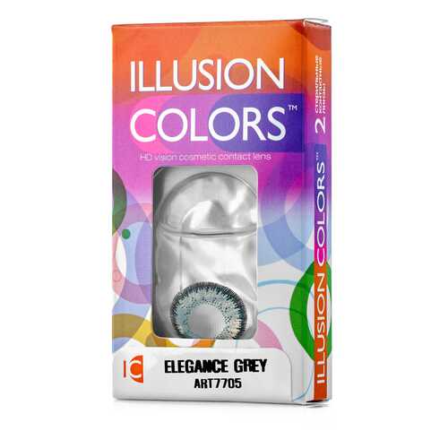 Контактные линзы ILLUSION colors Elegance 2 линзы 0.0D grey серый в Неофарм