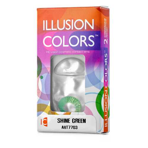 Контактные линзы ILLUSION colors Shine 2 линзы 0.0D green зеленый в Неофарм