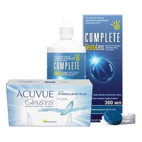 Контактные линзы Acuvue Oasys 12 линз R 8.4 +4.25 + Раствор Complete RevitaLens 360 мл в Неофарм