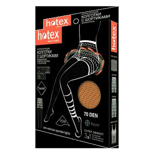 Колготки компрессионные Hotex с шортиками 70 den one size бежевый в Неофарм