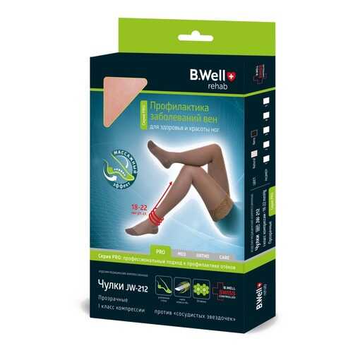 Компрессионные чулки (1 класс, 18-22 мм рт. ст.), №4, черные B.Well rehab JW-212 в Неофарм