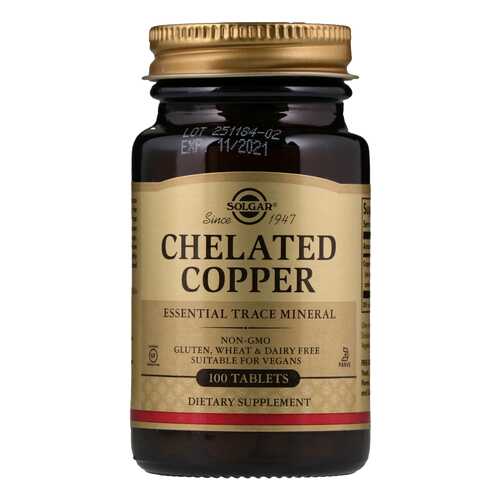 Медь Solgar Chelated Copper 100 табл. в Неофарм