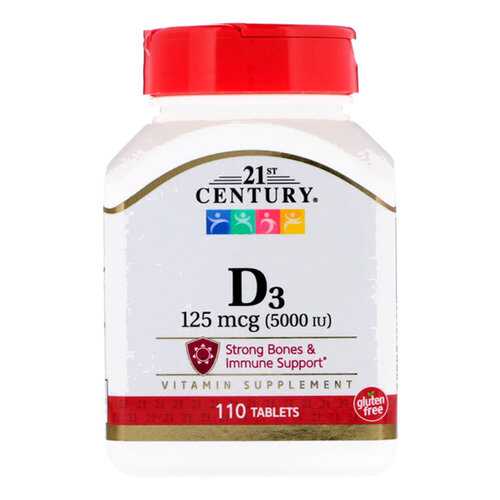 Витамин D-3 21st Century Vitamin D-3 5000 ME таблетки 110 шт. в Неофарм