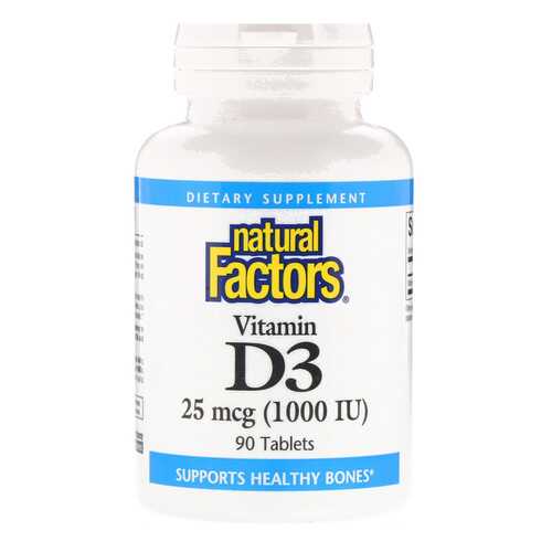 Витамин D3 Natural Factors 25 мкг 1000 ме таблетки 90 шт. в Неофарм