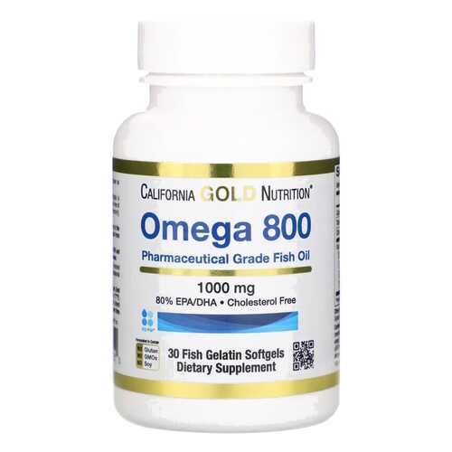 Рыбий жир Omega 800 California Gold Nutrition 1000 мг капсулы 30 шт. в Неофарм